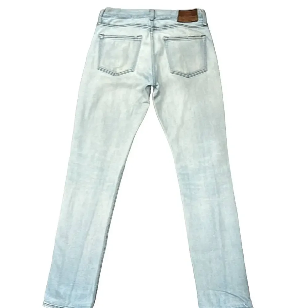 J.Crew Men's 484 Slim Fit Stretch Jean Distressed Light Wash Size 29x32